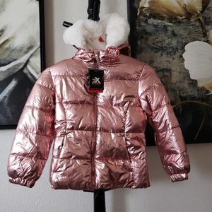 Children's Winter Coat Metallic Rose